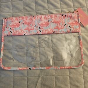 NWT Simply Southern Flamingo Clear Zipper Bag